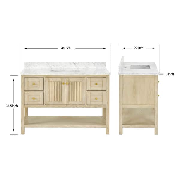 Home Decorators Collection Arcott 49 in. Single Sink Fluted