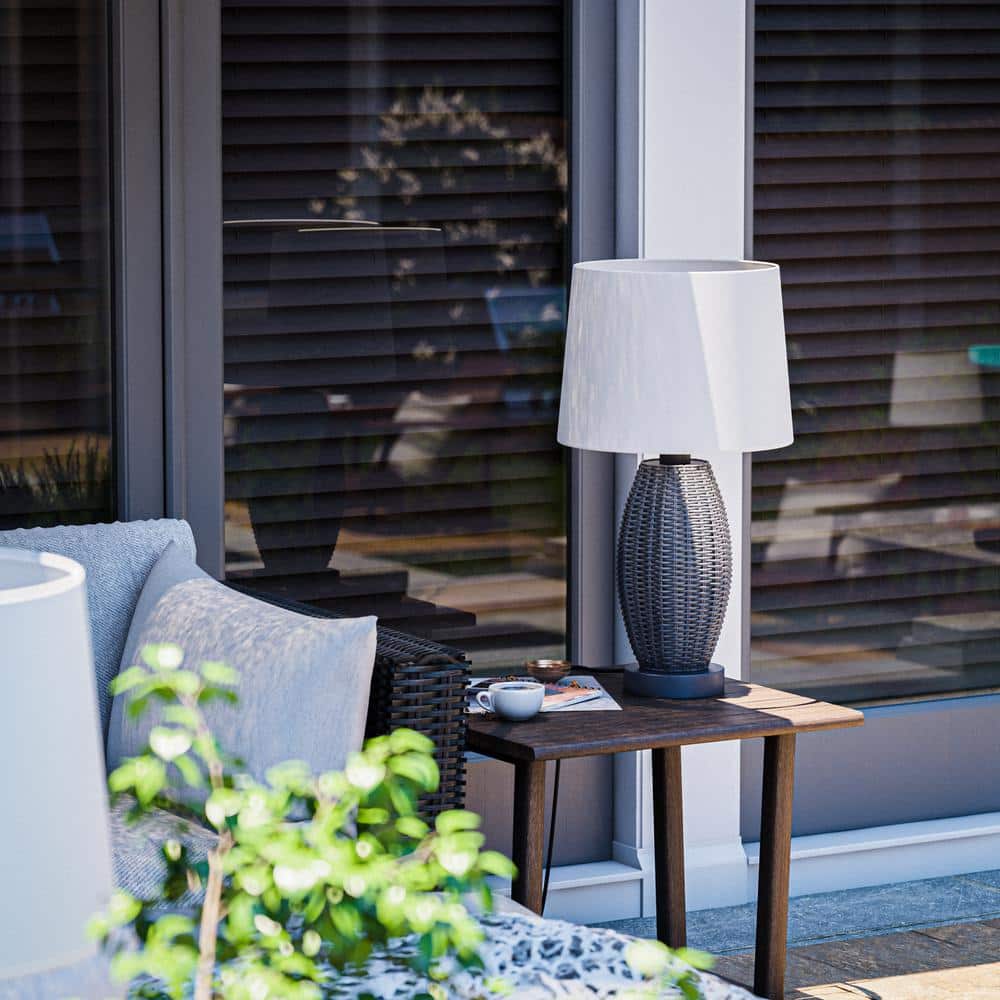 Chaleston 28 in. Gray Outdoor/Indoor Tapered Table Lamp price history on PriceWatchPro