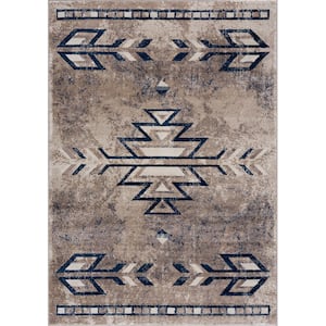 Havana Beige 7 ft. 9 in. x 10 ft. 8 in. Traditional Distressed Large Area Rug
