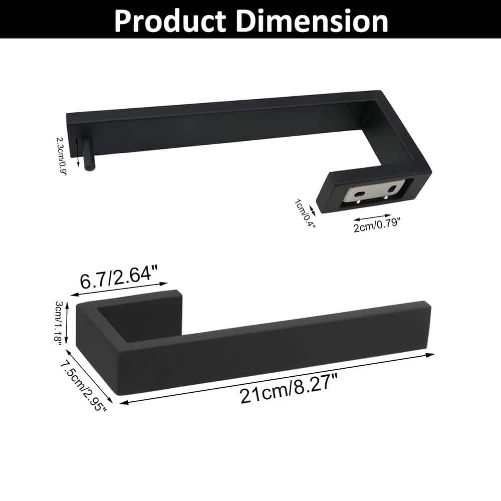 Matte Black 9-Inch Stainless Steel Wall Mounted Towel Bar