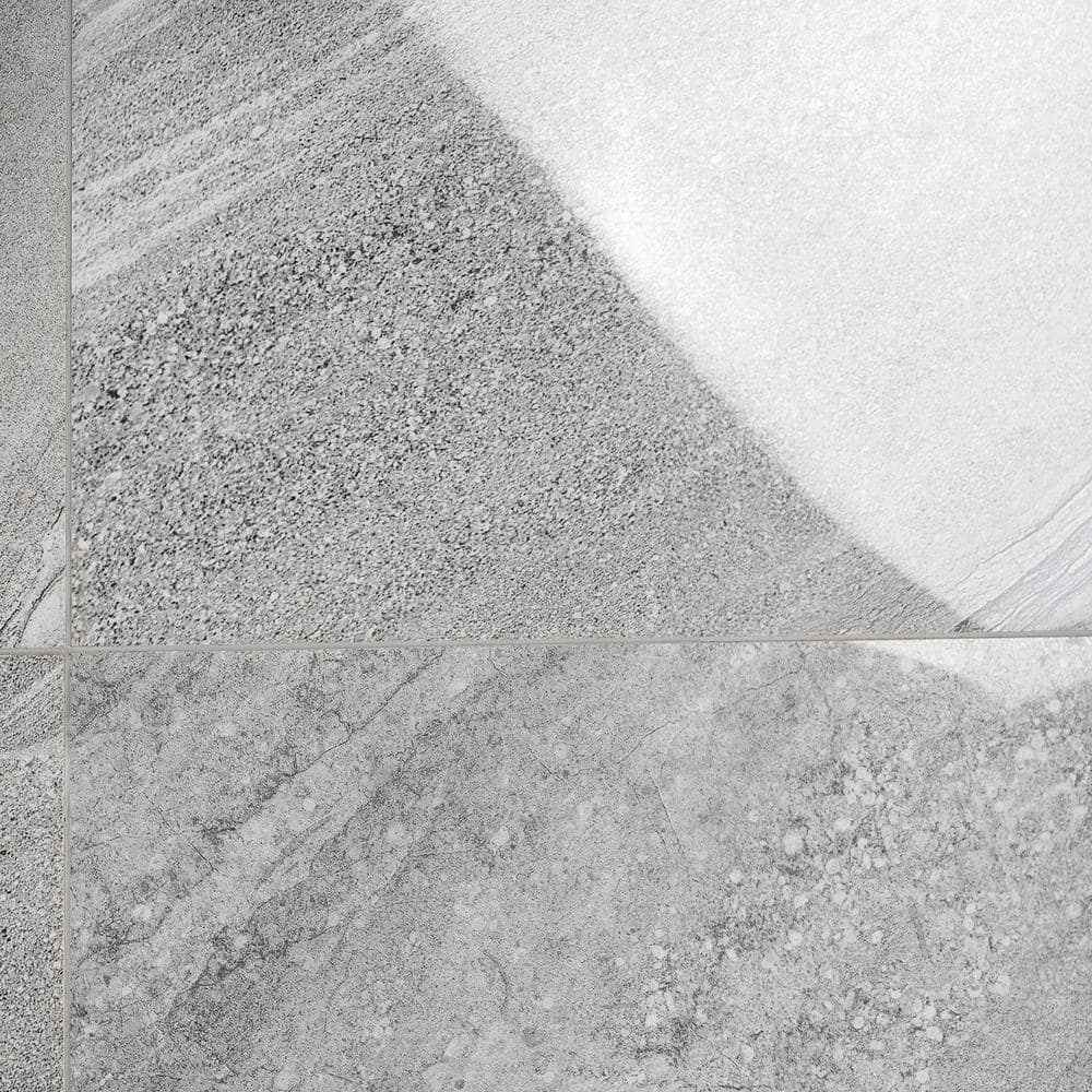 Gray 24x48 Polished Porcelain Marble Look Tile