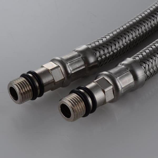 BWE 40 in. Braided Stainless Steel Supply Hose 3/8 in. Female Compression Thread x M10 Male Connector x 2-Piece