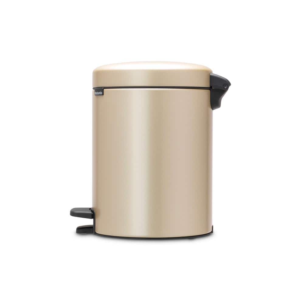 Champagne Plastic 1.3 Gallon Pedal Trash Can