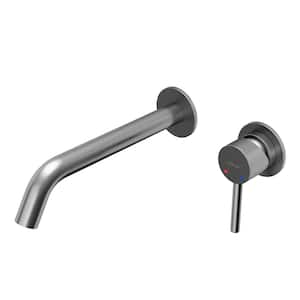Grantham Single Handle Wall Mounted Bathroom Faucet in Stainless Steel