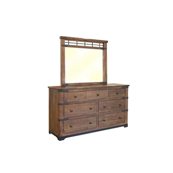 Benjara 70 in. Brown and Black Dresser Without Mirror