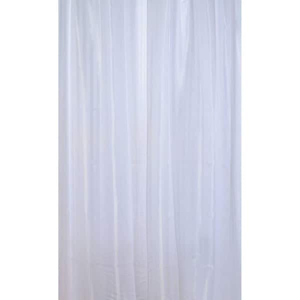 Unbranded Stripes Vertical Polyester Fabric Shower Curtain White