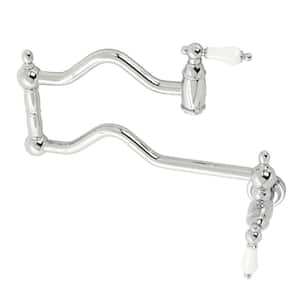 Heritage Wall Mount Pot Filler Faucets in Polished Chrome