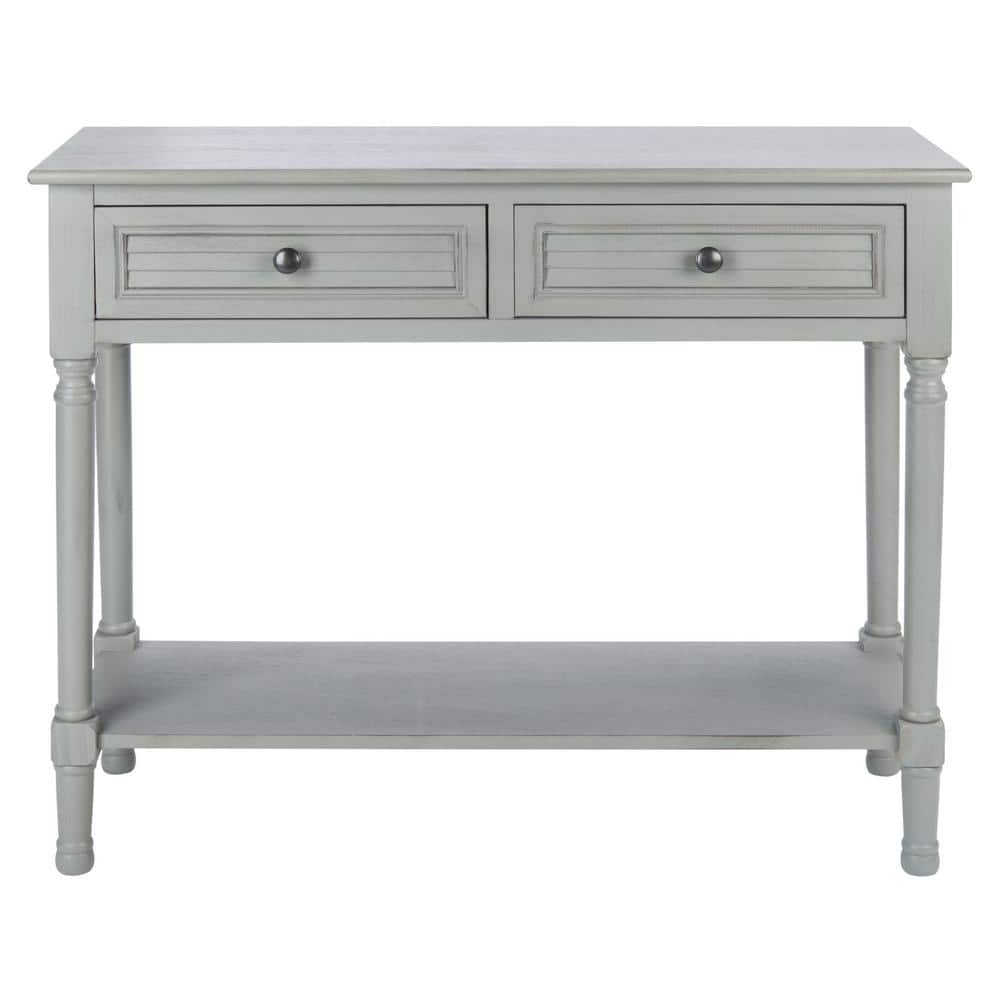 Distressed Gray Pinewood Hallway Table with Storage