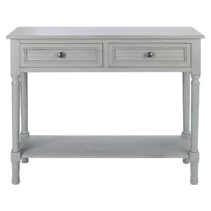 Tate 13 in. Distressed Gray Rectangle Wood Console Table with Drawer