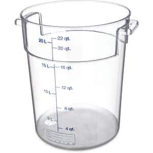 22 qt. Polycarbonate Round Storage Container in Clear (Case of 6)