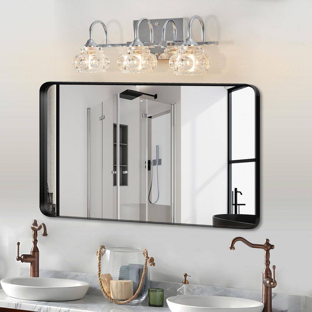 17 in 3 Light Modern silver Grain Finish Vanity Light Fixture Bathroom Over Mirror Wall Lights Clear Glass Shades Living price history on PriceWatchPro