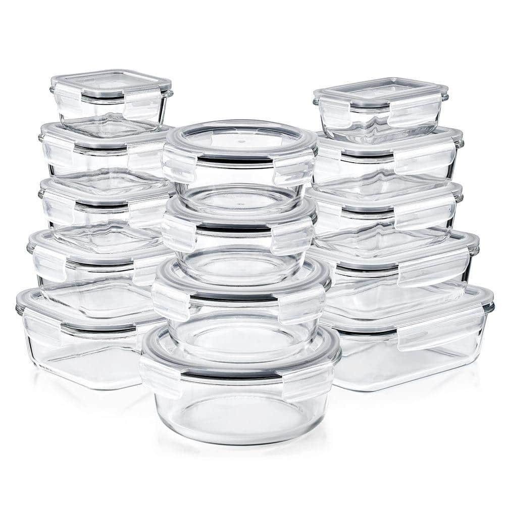 Sorbus 28-Piece Glass Food Storage Containers with Lids-Microwave, Dishwasher, and Oven Safe Meal Prep Containers SC-RSR14
