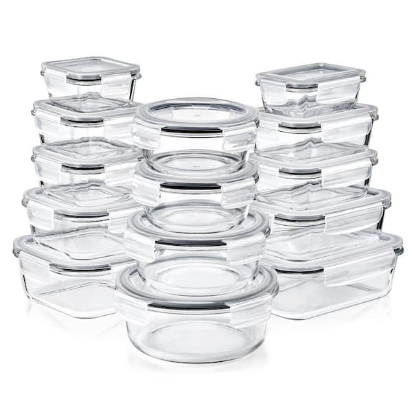 28-Piece Glass Food Storage Containers with Lids-Microwave, Dishwasher, and Oven Safe Meal Prep Containers