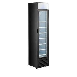 3.7 cu.ft Auto-defrost Commercial Narrow Glass Door Refrigerator in Black