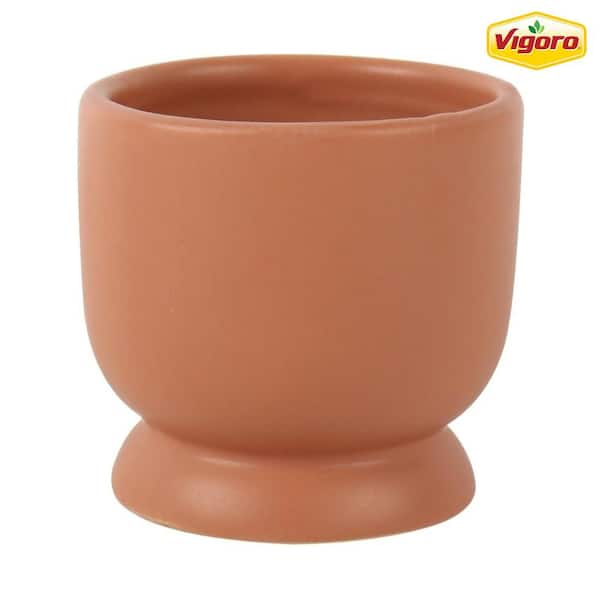 Vigoro 3 in. Arvin Small Terracotta Ceramic Planter (3 in. D x 2.8 in. H)