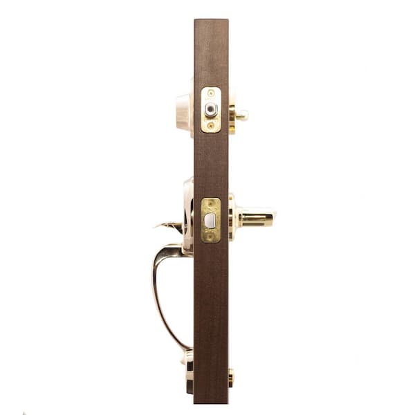 Copper Creek Colonial Polished Brass Door Handleset and Waverlie Lever Trim Copper Creek Colonial Polished Brass Door Handleset and Waverlie Lever Trim