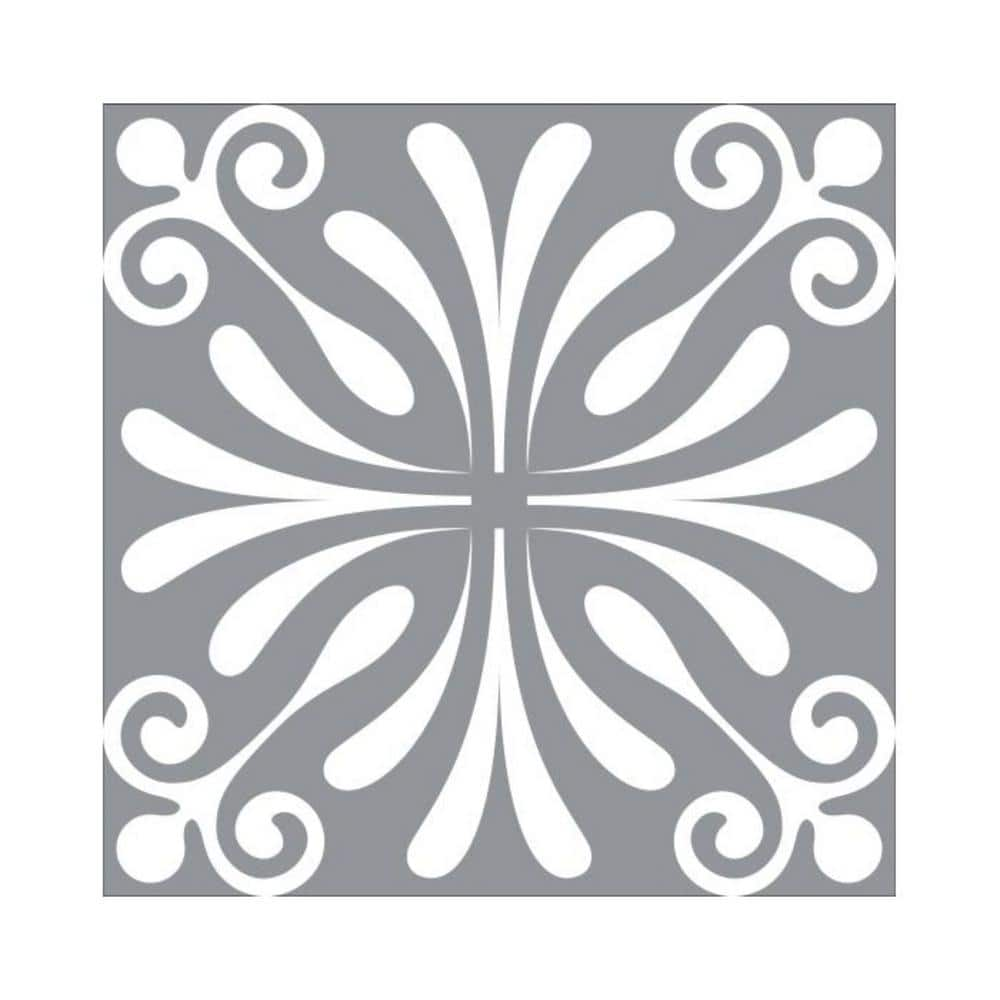 Homeroots 8 x 8 Mini Snowflakes and Squares Peel and Stick Removable Tiles