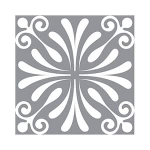 Gray/White 7 in. x 7 in. Vinyl Peel and Stick Removable Tile Stickers (8.16sq.ft./pack)