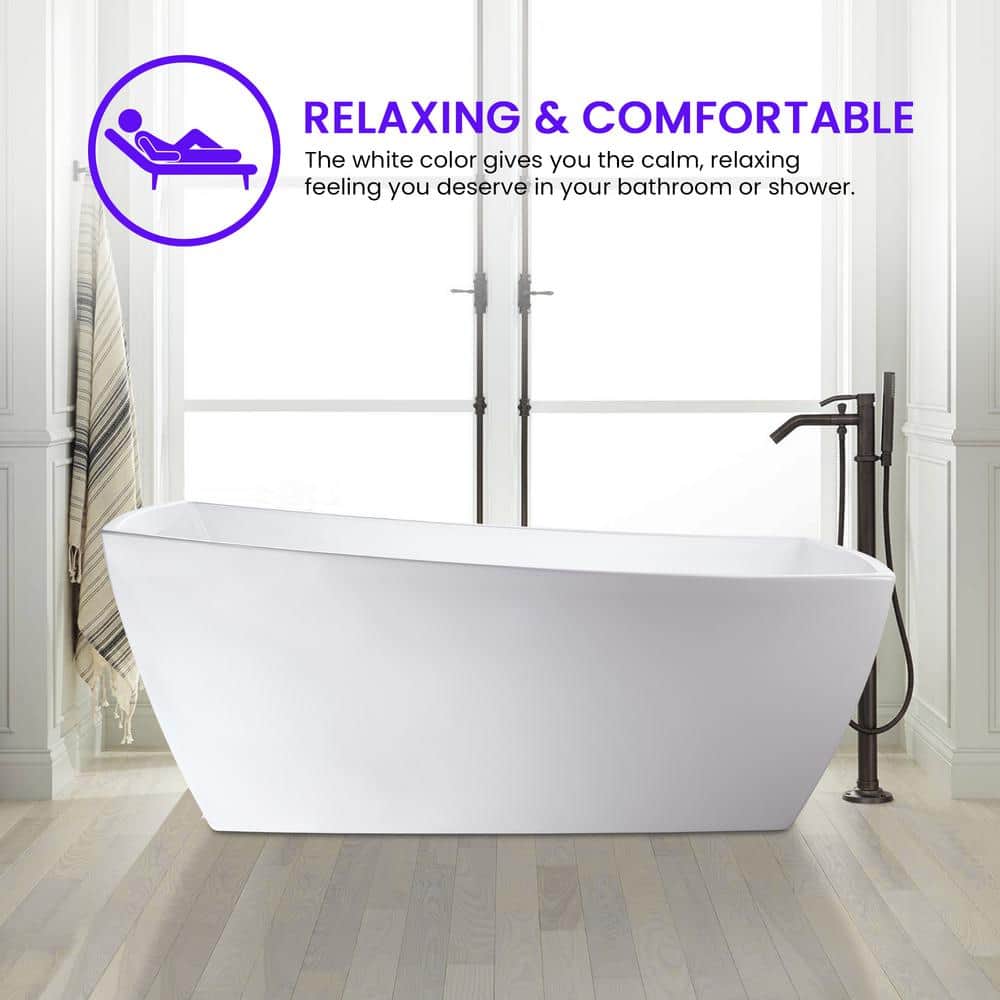 Pure White 67" Acrylic Freestanding Bathtub