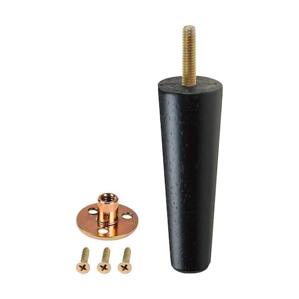 American Pro Decor 4 in. x 1-5/16 in. Mid-Century Espresso Hardwood Round Taper Leg