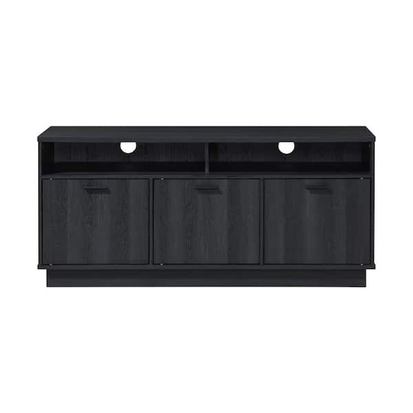 47.24 in. Charcoal Oak Wood TV Stand with 3 Storage Cabinets Fits TV's up to 55 in.