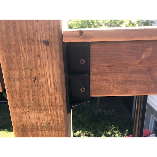 FENCE & DECK RITE 2 in. x 4 in. Sturdy Railing Hangers Fits Standard Railings, Reinforced Black Polypropylene (48-Piece)