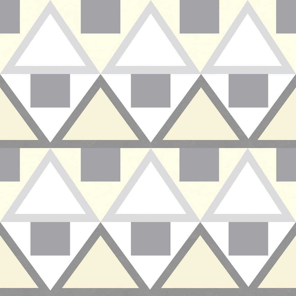 Grey and Yellow Geometric Peel and Stick Wallpaper