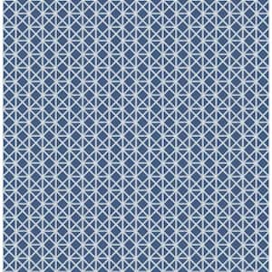 Lisbeth Navy Geometric Lattice Navy Wallpaper Sample