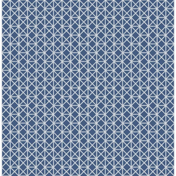 A-Street Prints Lisbeth Navy Geometric Lattice Navy Wallpaper Sample