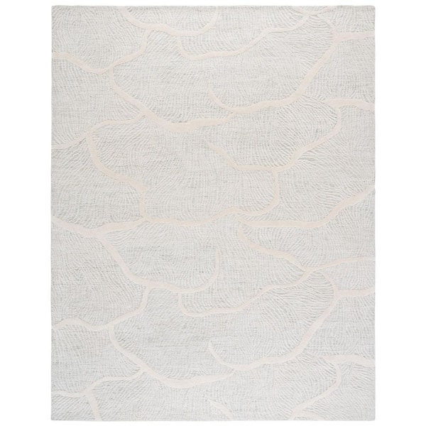 Pine 8 ft. x 10 ft. Sage Green/Ivory Abstract Waves Area Rug