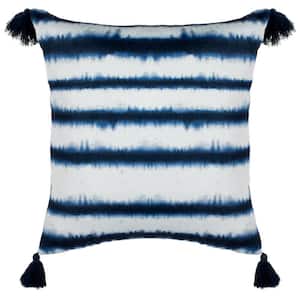 Cassia Navy/White 16 in. x 16 in. Throw Pillow