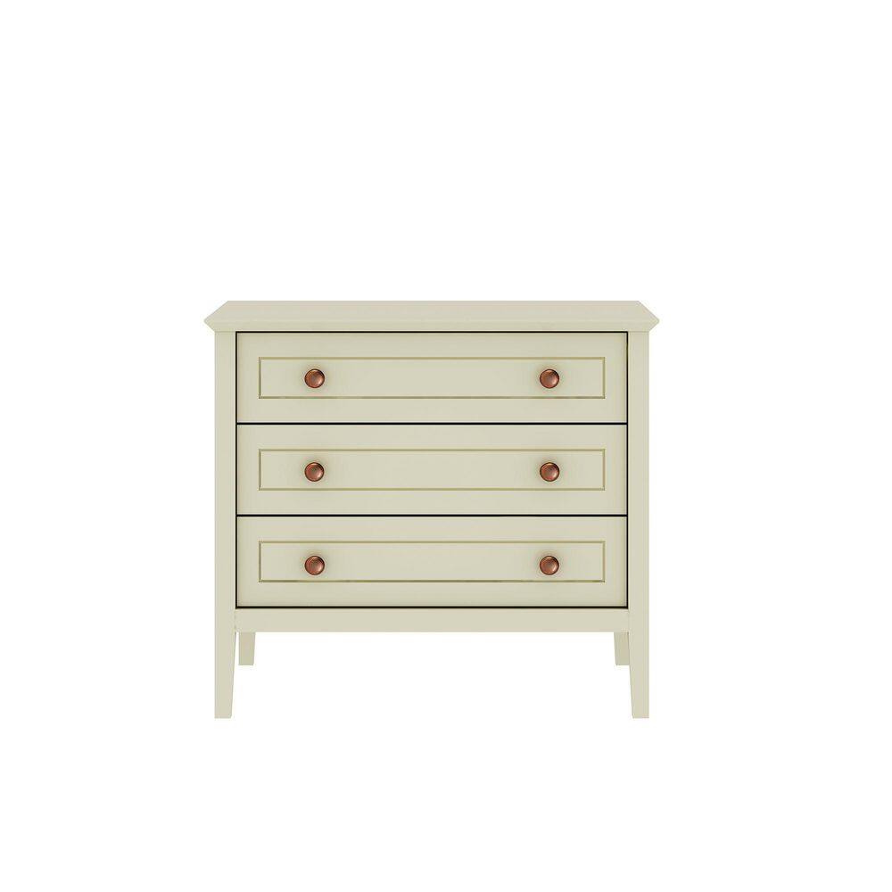 Manhattan Comfort Crown 31.29 in. 3Drawer Off White Dresser (31.29 in