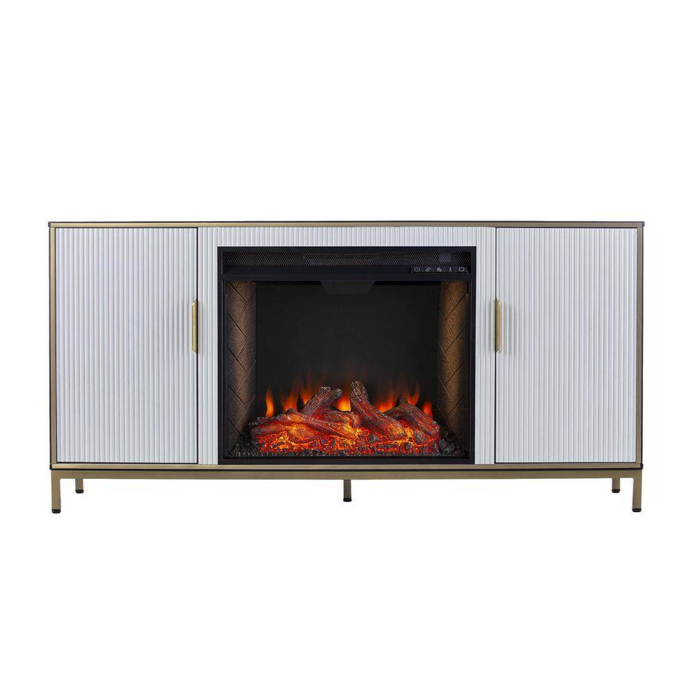 SEI FURNITURE Daltaire Smart Electric Fireplace with Media Storage in Black -  FS1217356