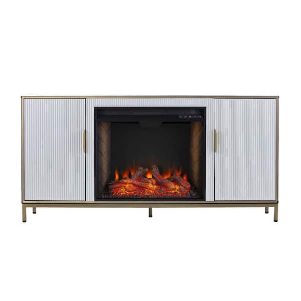 SEI FURNITURE Daltaire Smart Electric Fireplace with Media Storage in Black