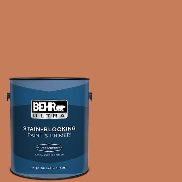 BEHR ULTRA 1 gal. #M210-6 Orange Liqueur Extra Durable Satin Enamel Interior Paint & Primer