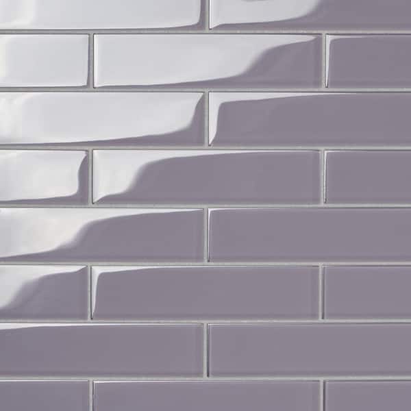 Ivy Hill Tile Contempo Grey 2 in. x 0.31 in. Polished Glass Wall Tile Sample