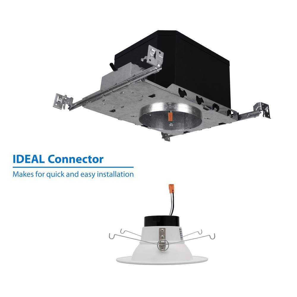 6'' Black and Silver IC Rated LED Recessed Lighting Housing