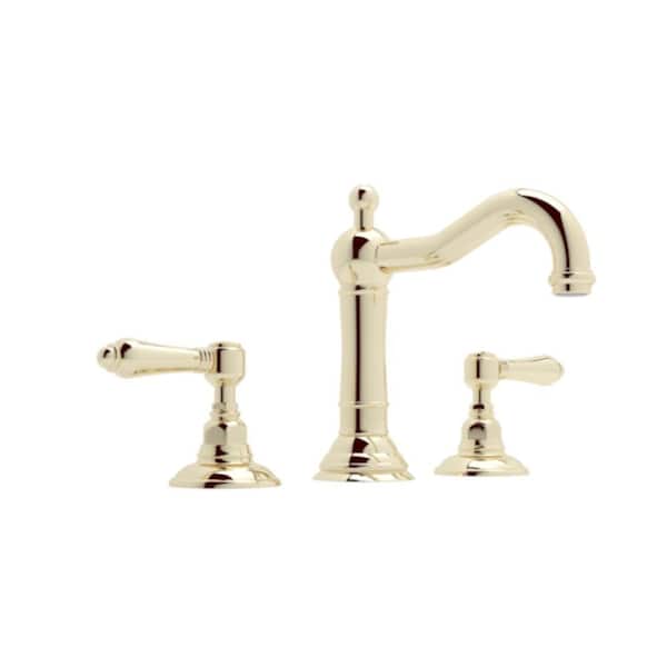 Italian Bath Acqui 8 in. Widespread 2-Handle Bathroom Faucet in Unlacquered Brass