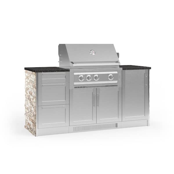 NewAge Products Signature Series 72.16 in. x 25.5 in. x 51 in. 6-Piece Outdoor Kitchen Cabinet Set with Liquid Propane 33 in. Gas Grill