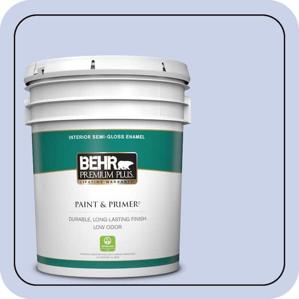 BEHR PREMIUM PLUS 5 gal. #600A-2 Lazy Sunday Semi-Gloss Enamel Low Odor Interior Paint & Primer