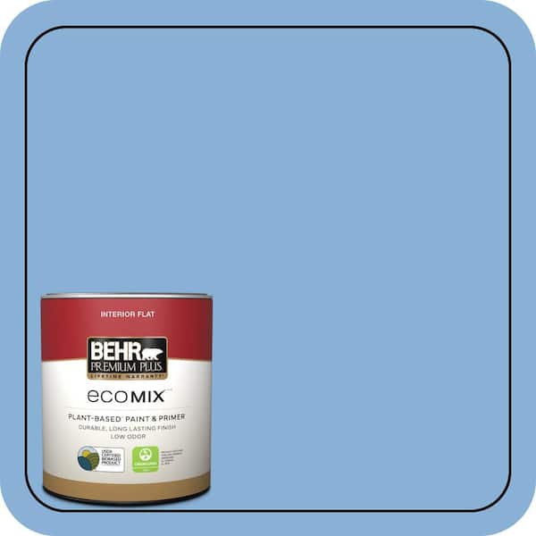 1 qt. #PPU15-12 Bluebird Flat EcoMix Plant-Based Interior Paint & Primer
