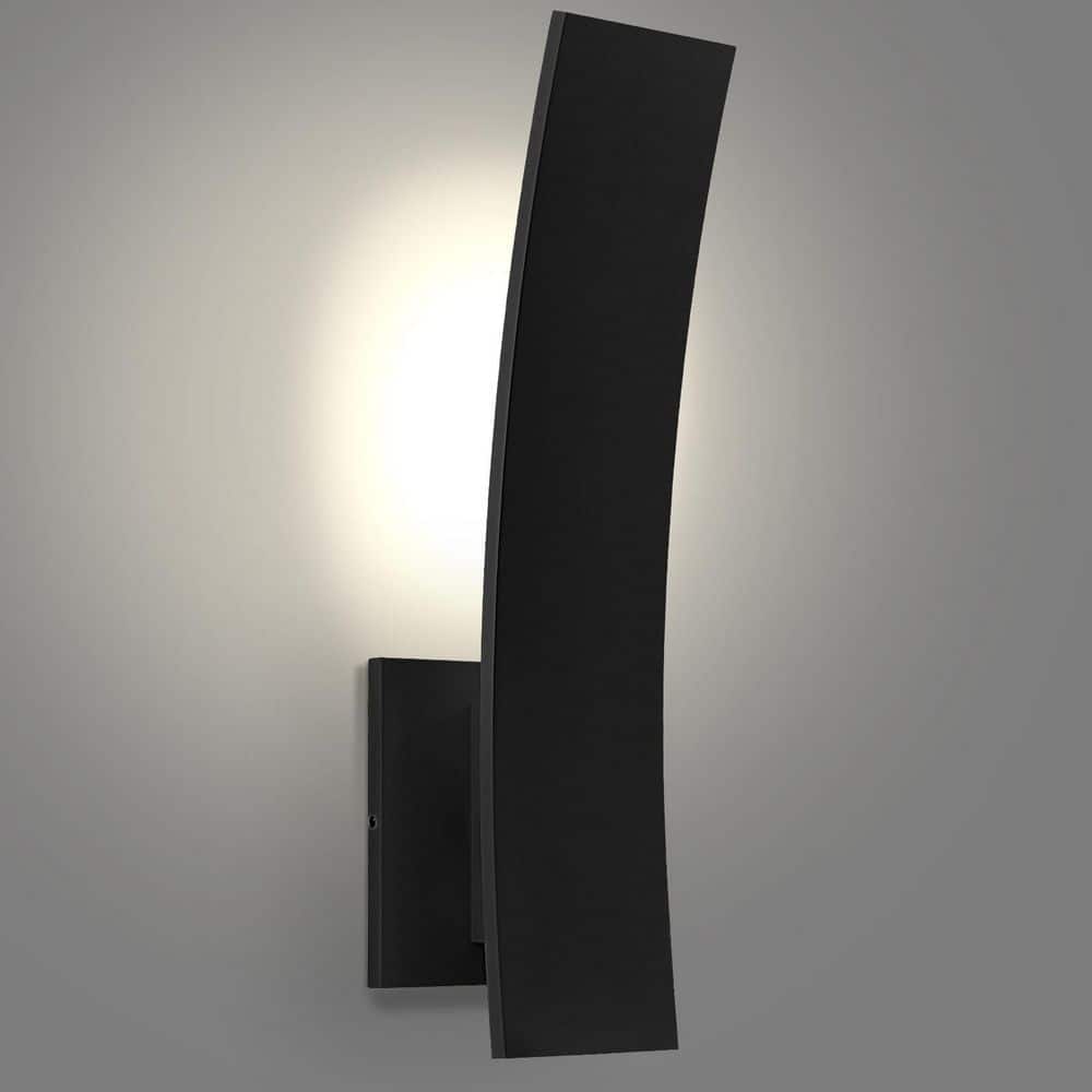 15 in. Curved LED Outdoor Hardwired Wall Sconce, 5CCT, 1000LM, 15W, IP65, Dimmable, CRI90, Exterior Light Fixture, Black price history on PriceWatchPro