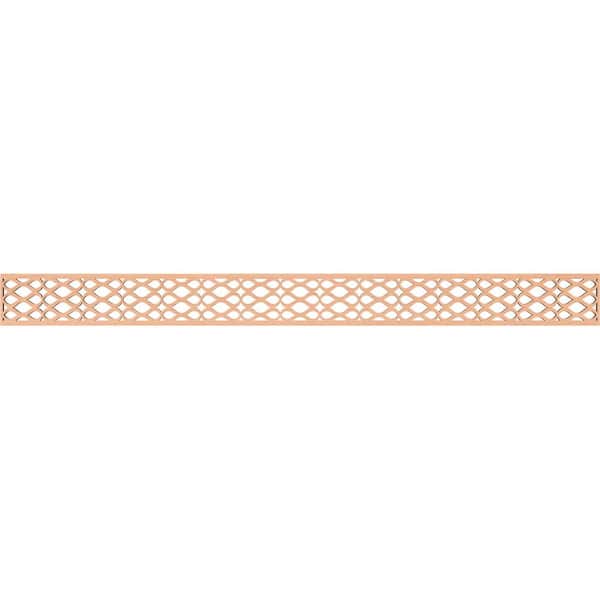 Ekena Millwork Somerset Fretwork 0.375 in. D x 46.375 in. W x 4 in. L Alder Wood Panel Moulding