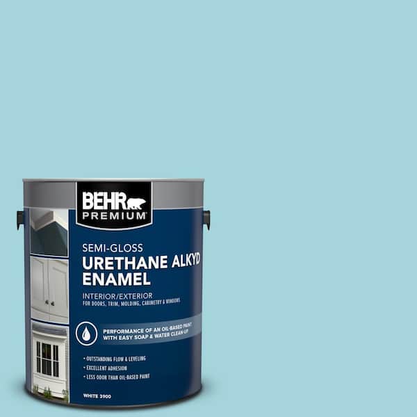 BEHR PREMIUM 1 gal. #M470-3 Midwinter Mist Urethane Alkyd Semi-Gloss Enamel Interior/Exterior Paint