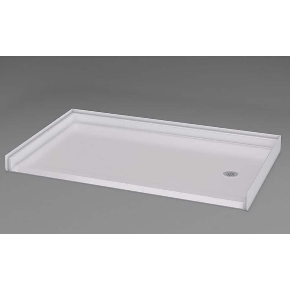 72 in. L x 36 in. W White Low Profile Alcove Shower Pan Base Acrylic Rectangular ADA Shower Tray with Chrome Right Drain price history on PriceWatchPro