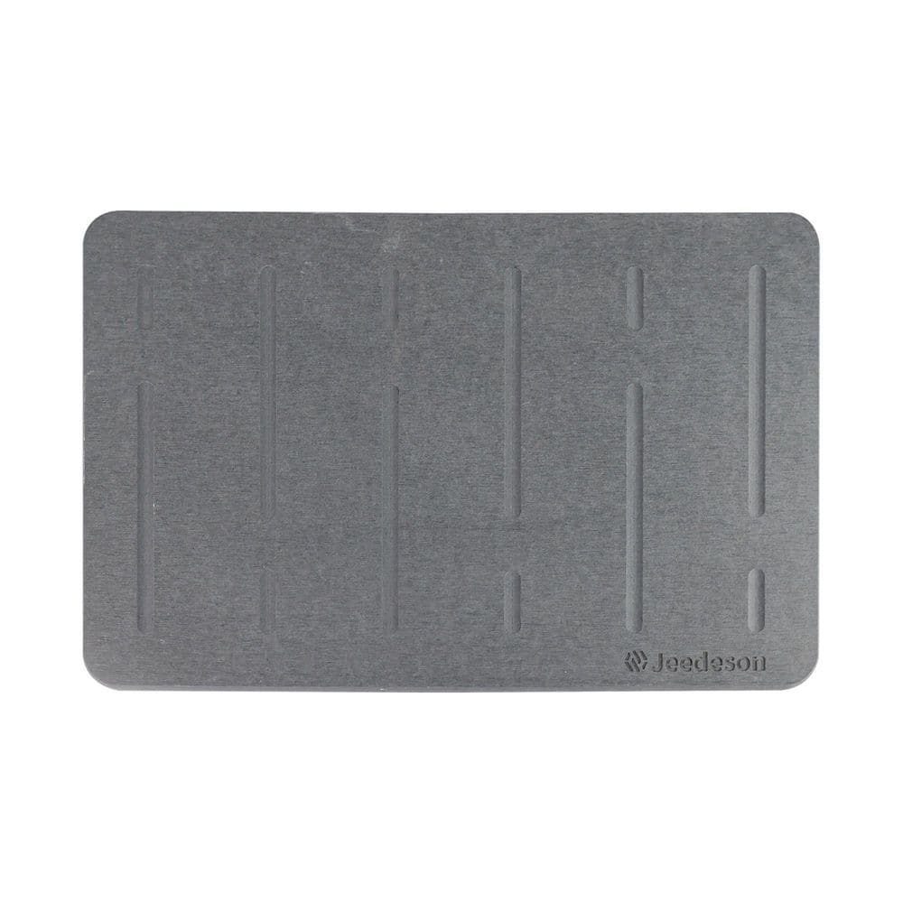 Vsmile 15.4 in. x 23.6 in. Diatomaceous Earth Bathroom Mat, Quick Drying Stone Bath Mat in Light Gray VS-DM008-DG - The Home Depot