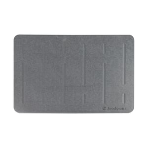 15.4 in. x 23.6 in. Diatomaceous Earth Bathroom Mat, Quick Drying Stone Bath Mat in Light Gray