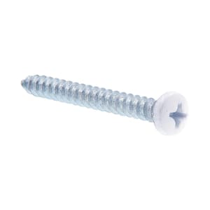 #8 x 1-1/2 in. Zinc Plated Steel With White Head Phillips Drive Pan Head Self-Tapping Sheet Metal Screws (25-Pack)