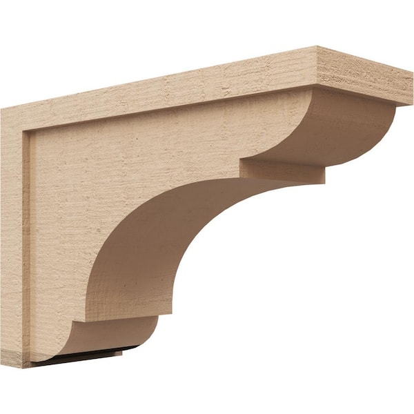 Ekena Millwork 7-in. x 21-in. x 14-in. Series 3 Classic Bryant Rough Cedar Woodgrain Timberthane Polyurethane Corbel, Primed Tan