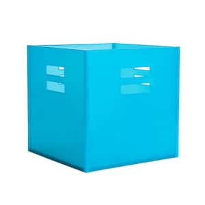 12.5 in. H x 12.5 in. W x 12.5 in. D Blue Plastic Cube Storage Bin